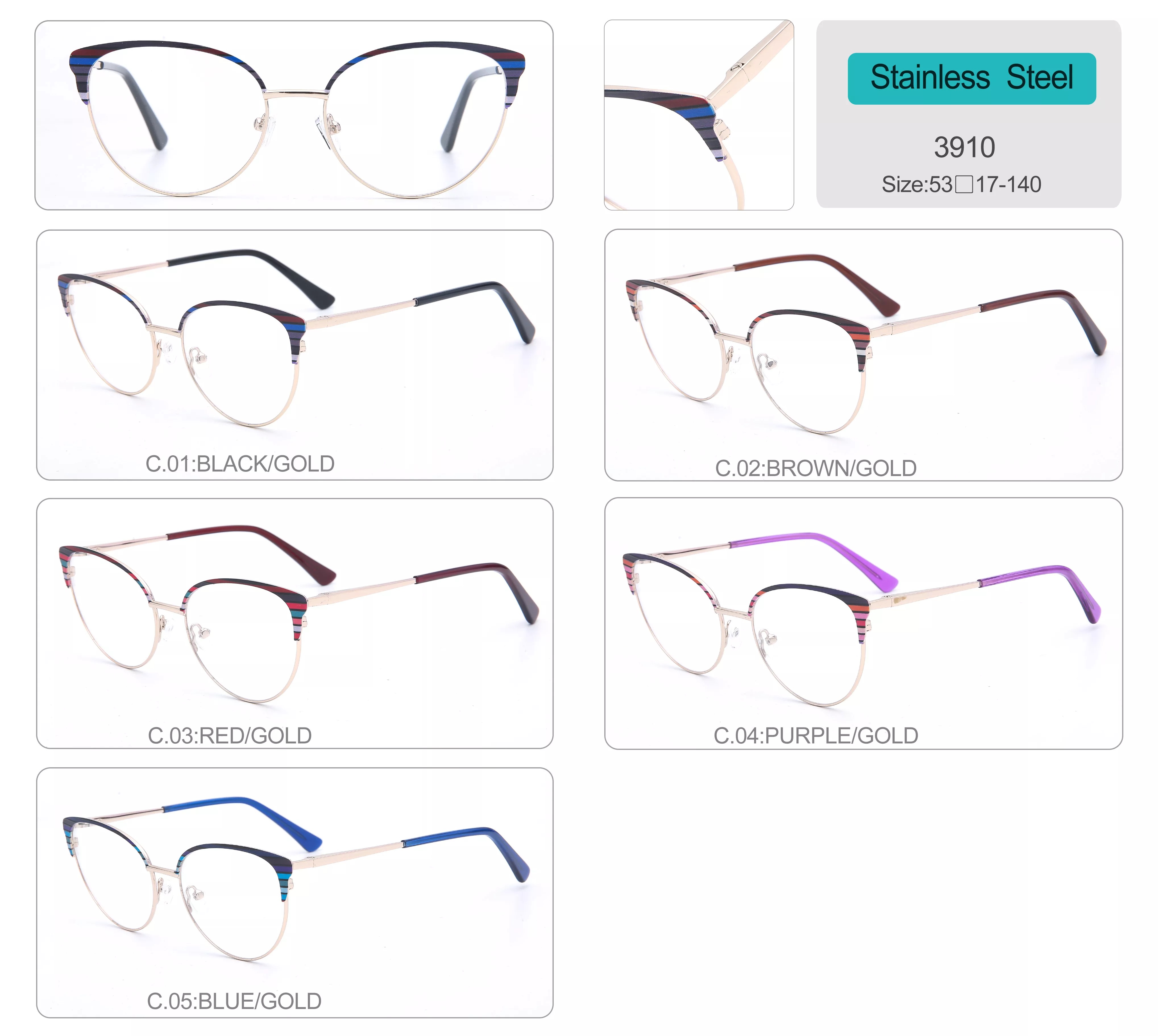 China wholesale 3d print frame Metal frame acetate temple optical glasses