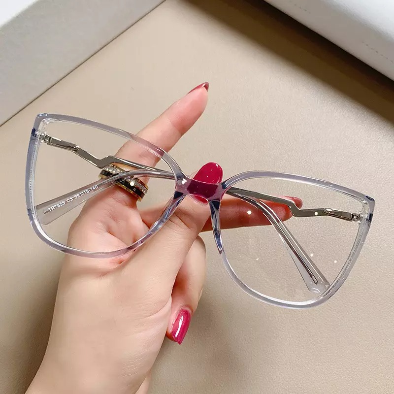 2022 Trend Luxury cat eye TR90 anti blue metal frame glasses