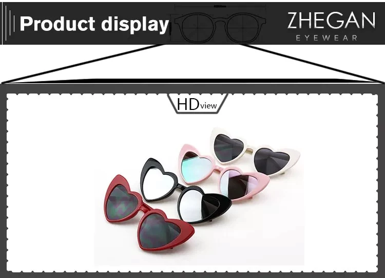 Fashion popular custom sunglasses love heart sunglasses mirror kids sunglasses