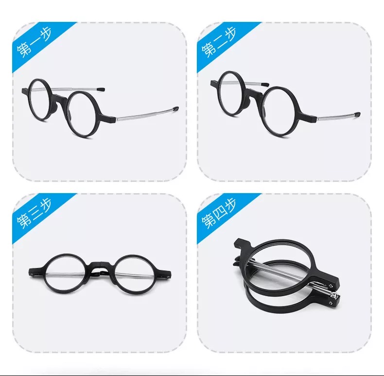 New anti - blue - ray antenna ultra light folding retro reading glasses 1.0 to 4.0 Portable reading glasses