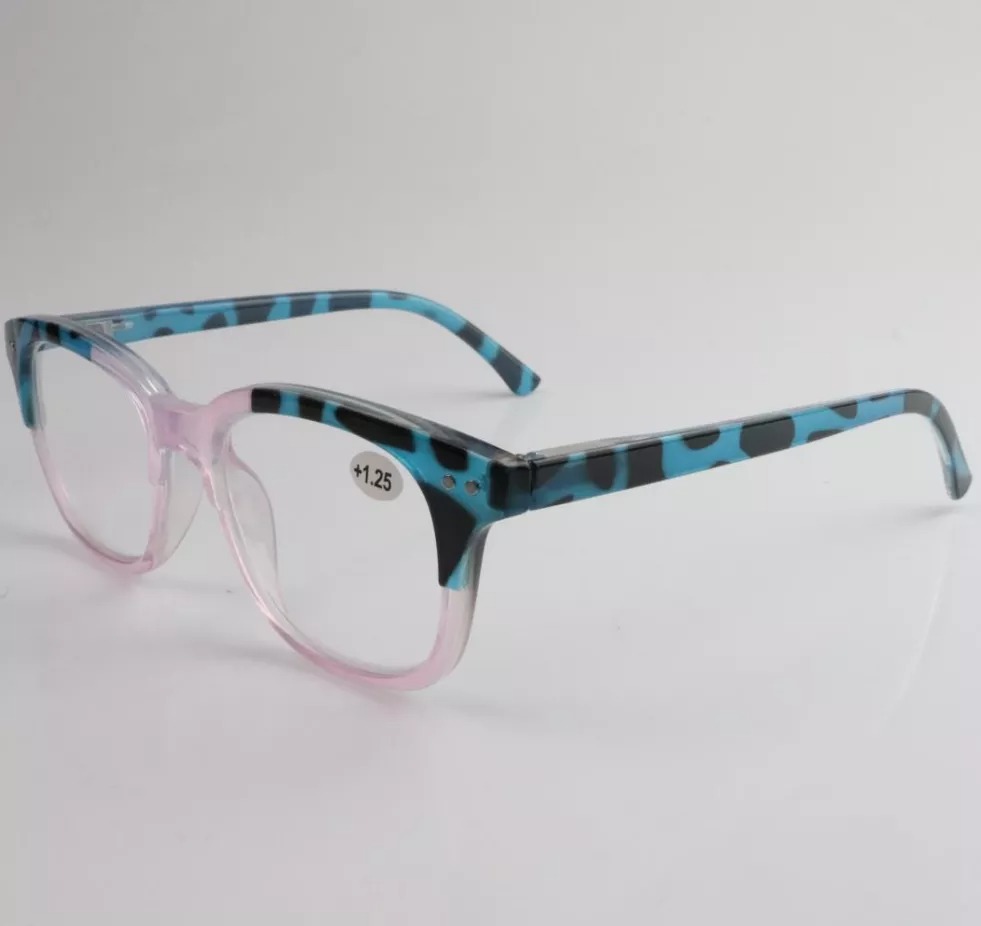 New Design Color Splicing Leopard Presbyopia square frame reading glasses