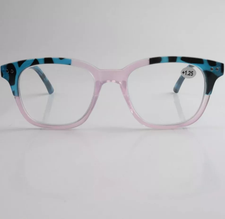 New Design Color Splicing Leopard Presbyopia square frame reading glasses