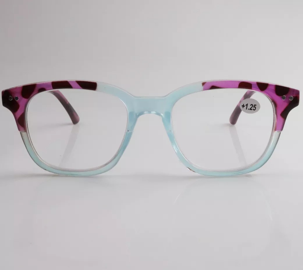 New Design Color Splicing Leopard Presbyopia square frame reading glasses