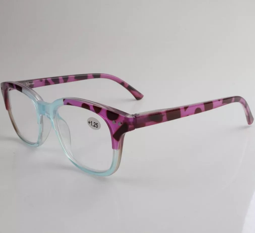 New Design Color Splicing Leopard Presbyopia square frame reading glasses