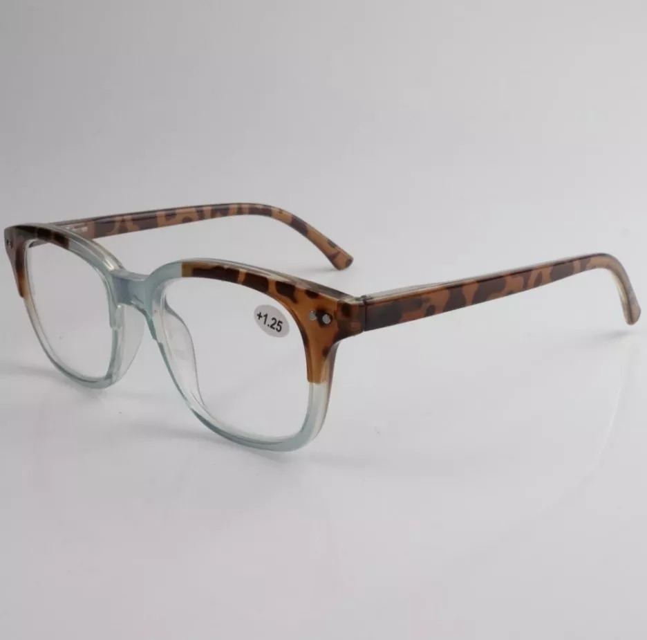 New Design Color Splicing Leopard Presbyopia square frame reading glasses