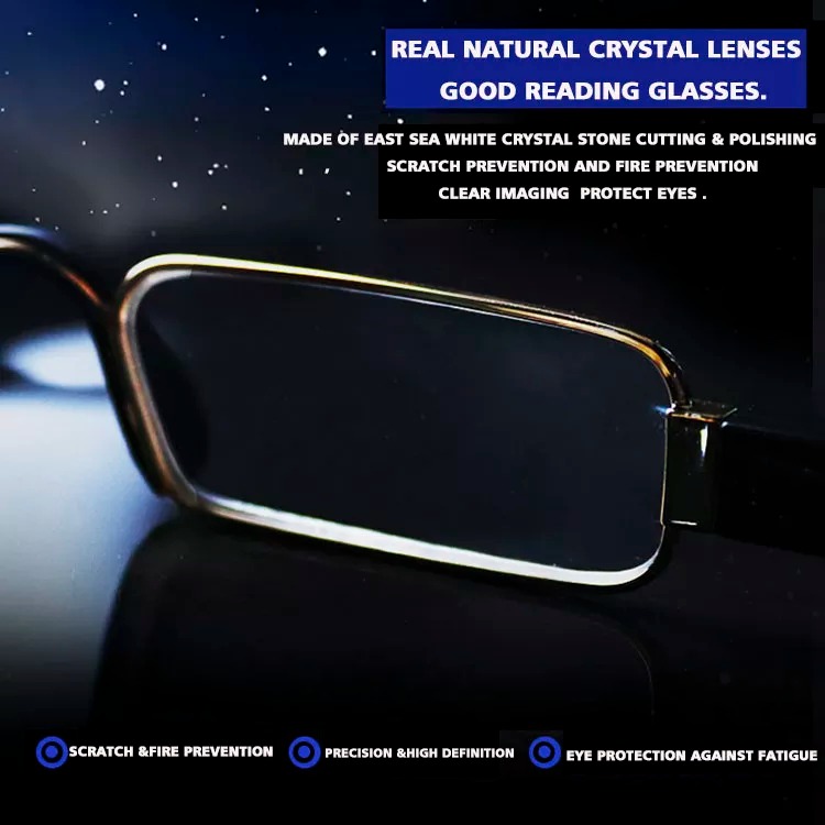 Vintage 360 Degree Rotation Crystal Lens Metal Frame TR Eyewear Folding Reading Glasses For Men And Women