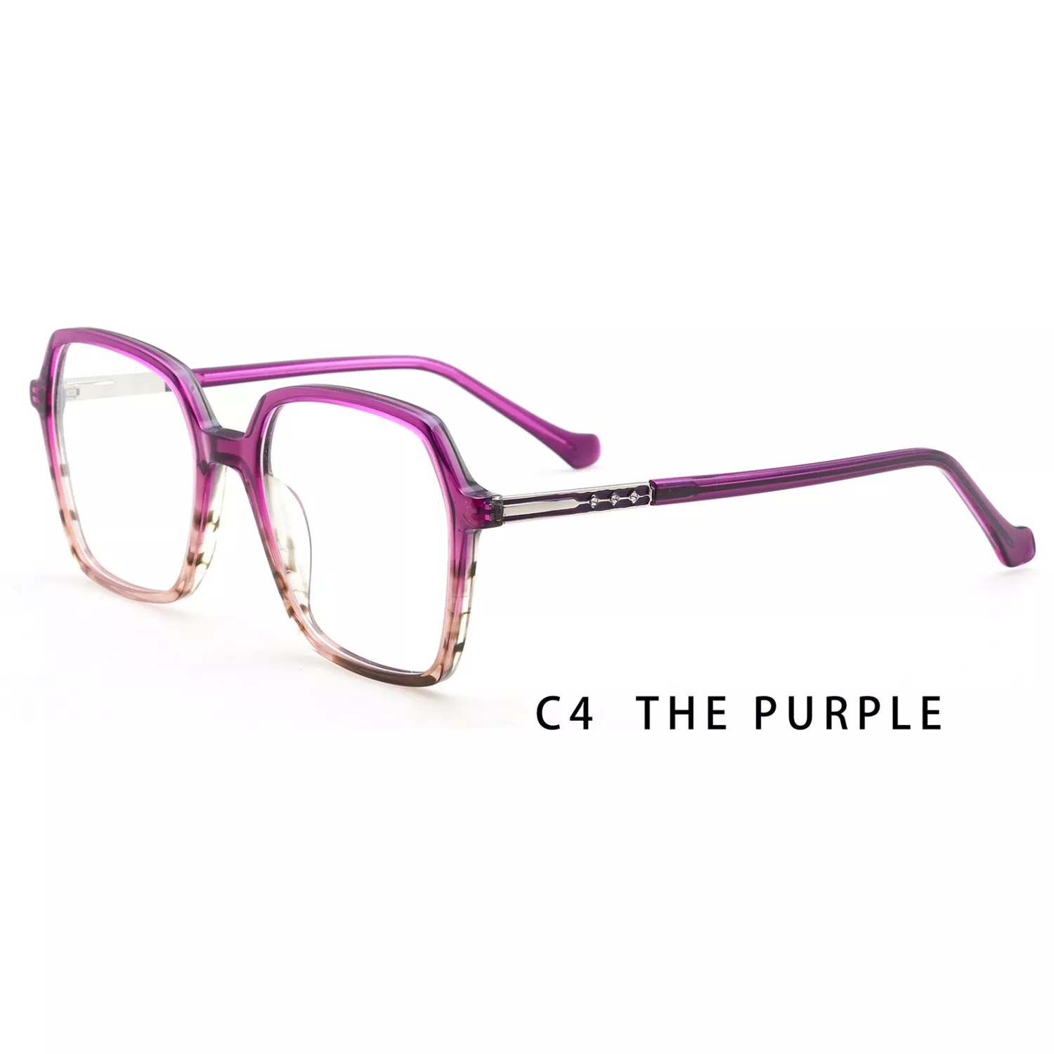 High Quality Comfortable Rhinestone Acetate Metal Frame Optical Glasses For Women Ladies Luxury Eyewear