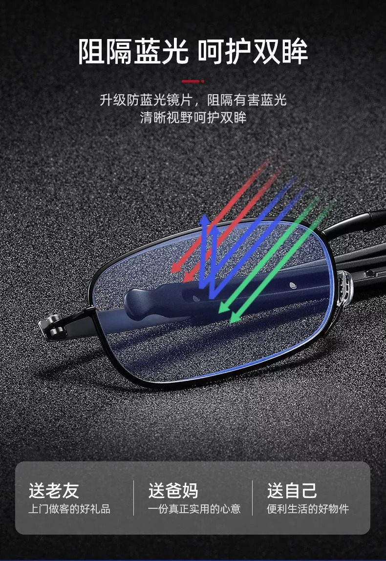 New Design Anti-Blue Reading Glasses For Men Fashion Folding Portable Ultra-light Eyewear for women