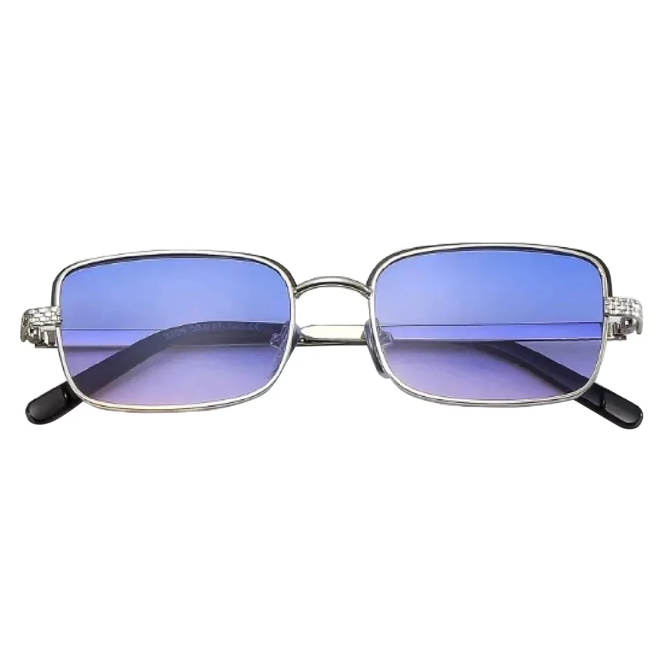 2022 Fashion Trendy Clear Metal Frame Square UV Sunglasses For Men Women