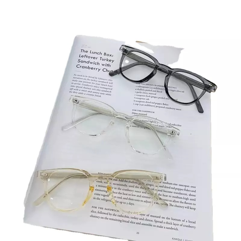 2022新款醋酸纤维方眼眼镜防蓝光护眼眼镜