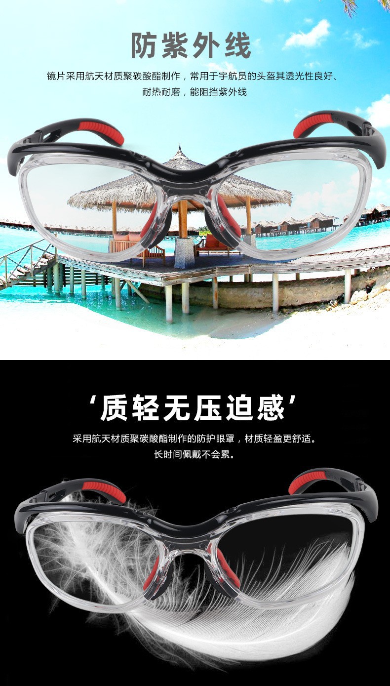 2023 New Fashion Oversized Square Safety Glasses Big Frame Anti Splash Anti Wind Anti Sand Anti UV Glasses Unisex Women Men