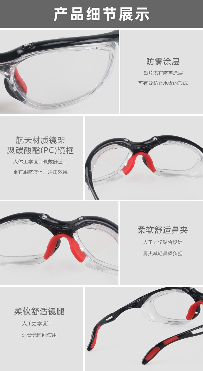 2023 New Fashion Oversized Square Safety Glasses Big Frame Anti Splash Anti Wind Anti Sand Anti UV Glasses Unisex Women Men