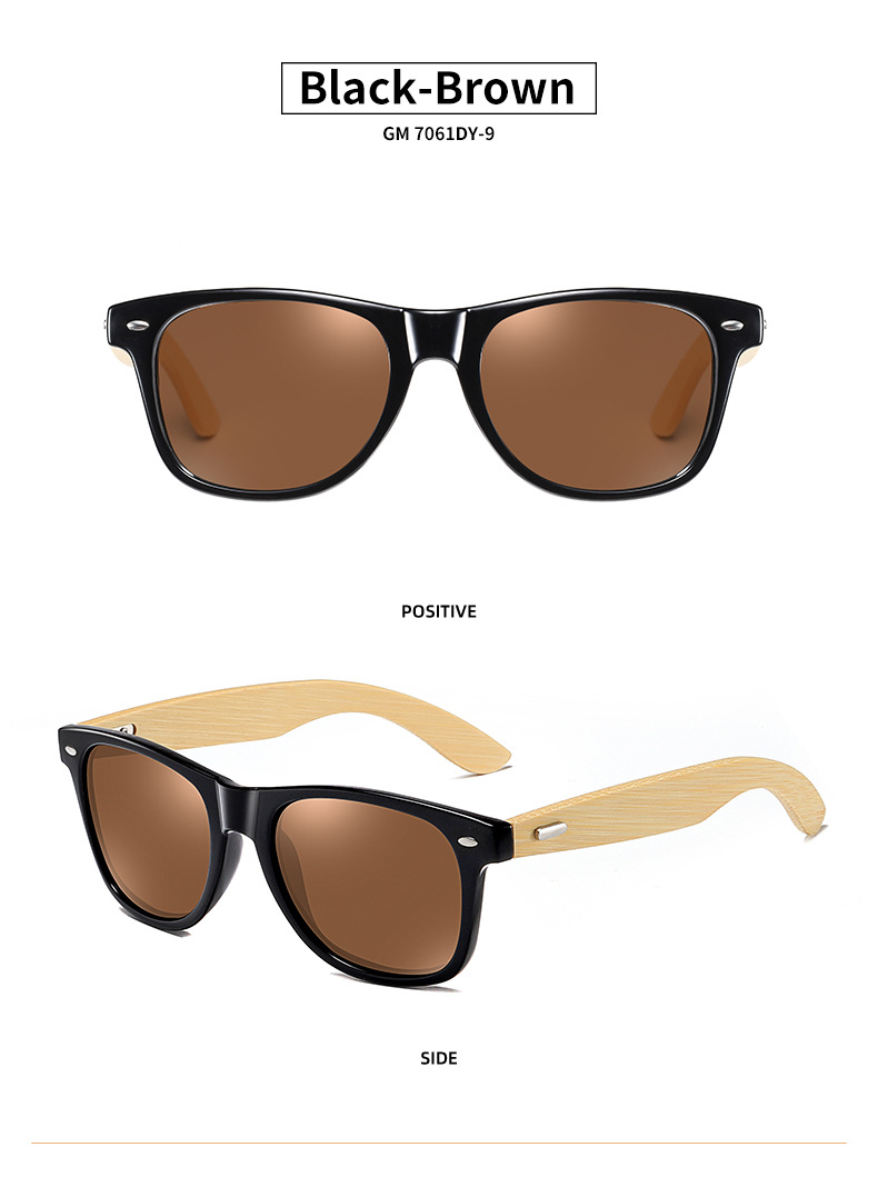 High Quality TR 90 New Trend Bamboo Wood Polarized Sunglasses UV400 Shades