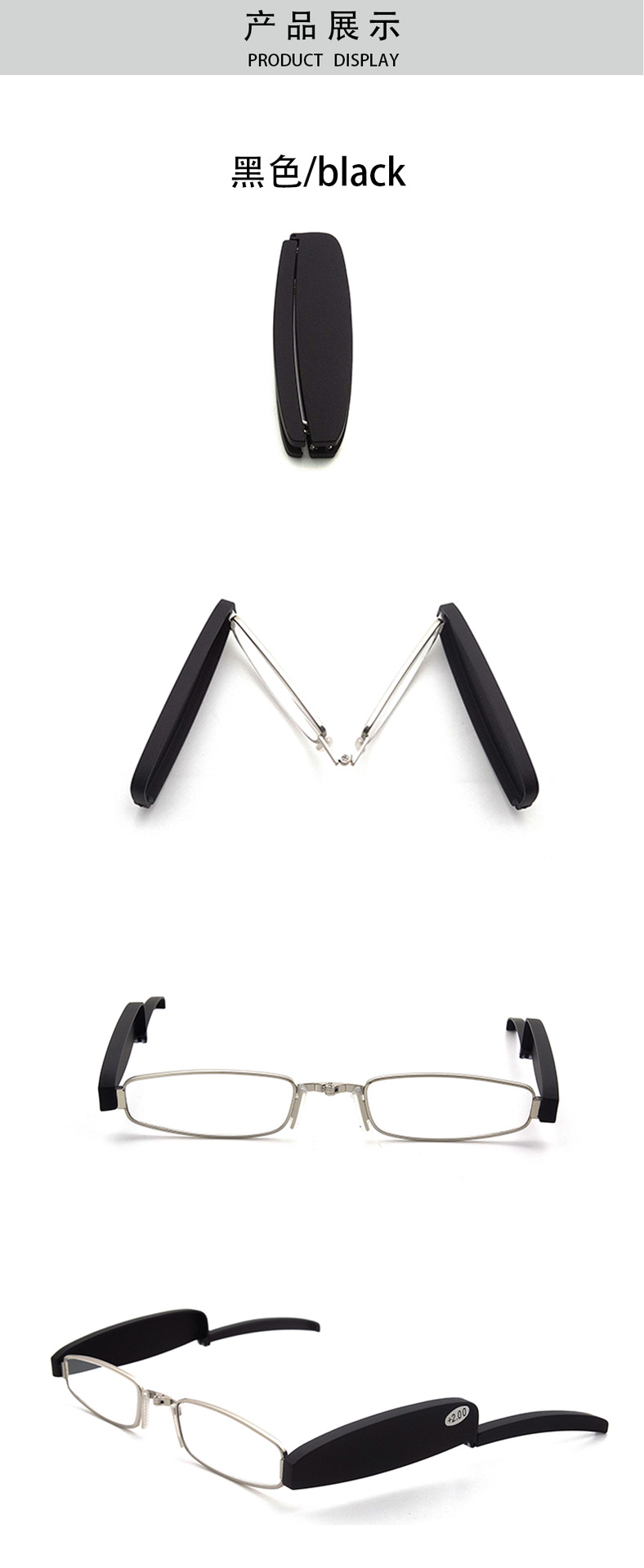 New Trend Metal Portable Pocket Presbyopic Glasses Mini Folding Reading Glasses 1.0 to 4.0 Eyewear