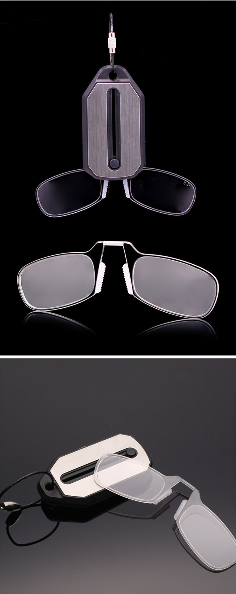 2023 Small Reading Glasses Box Portable Glasses Oval Face Anti-Blu-ray Frame Light Weight Unisex Ready Mini Clip On Nose Glasses