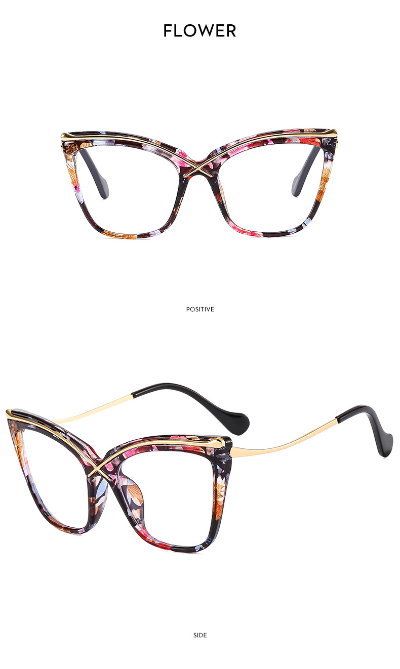 2023 New Over-Sized Frame Cat Eye Optical Anti-blue Light Glasses For Ladies