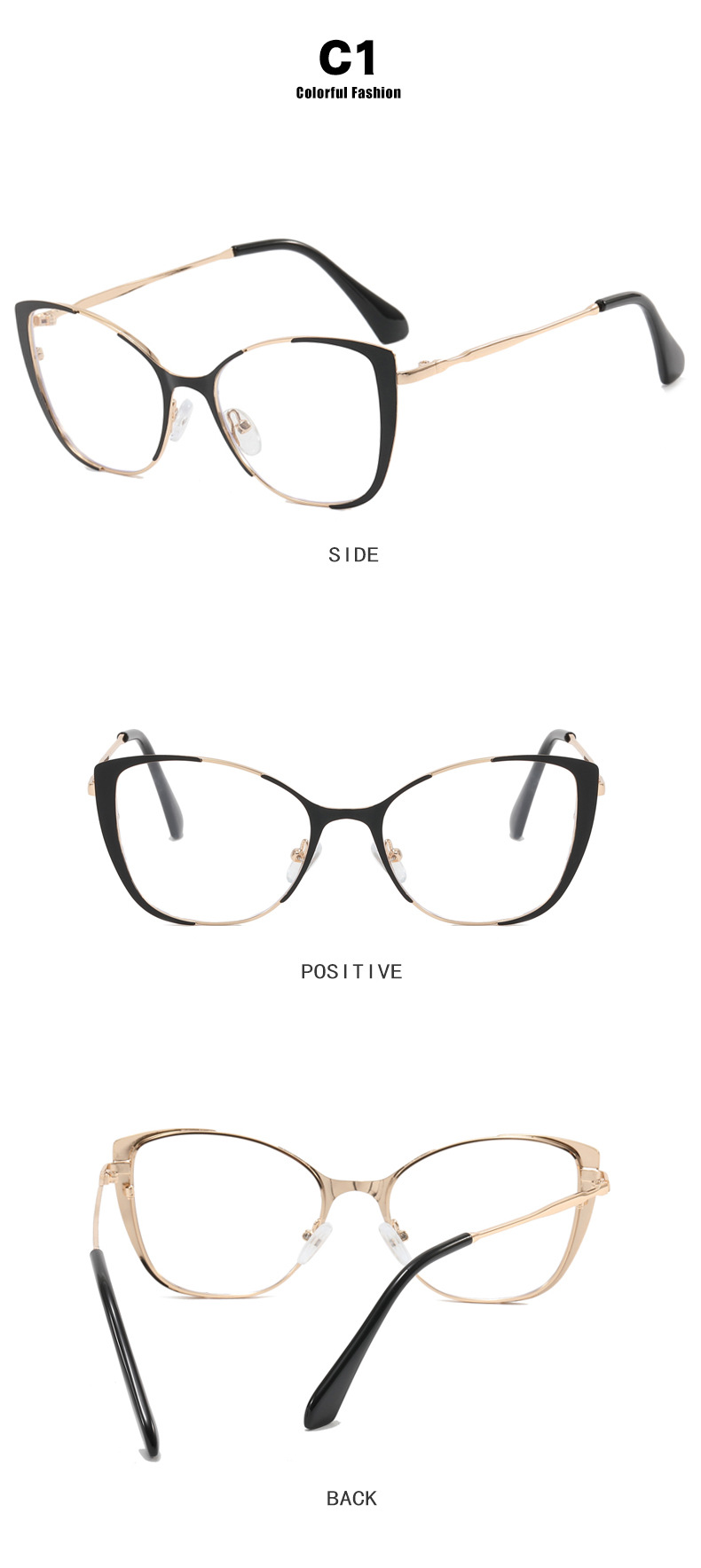 Vintage Cat-eye Frames Anti Blue Light Optical Glasses For Ladies