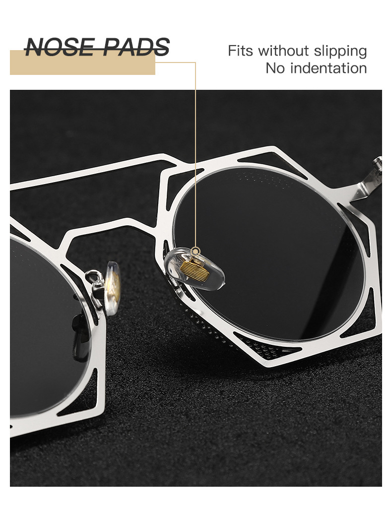 2023 New Style Fashion Punk Metal Frame UV400 Unisex Sunglasses