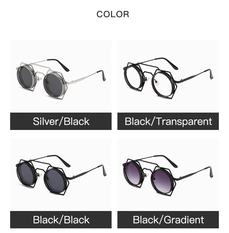 2023 New Style Fashion Punk Metal Frame UV400 Unisex Sunglasses