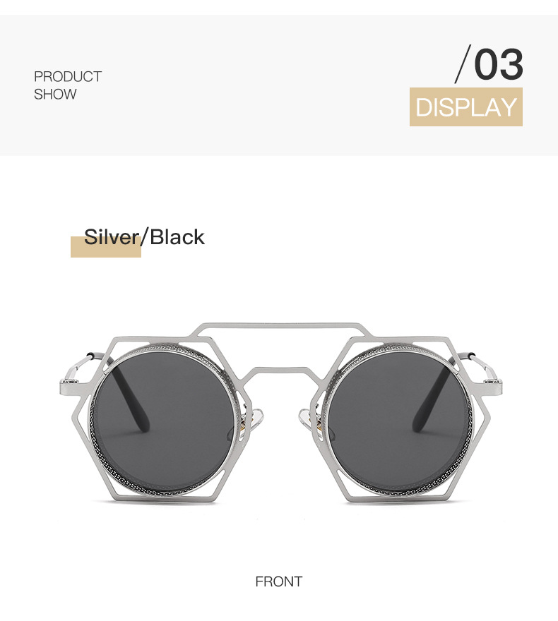 2023 New Style Fashion Punk Metal Frame UV400 Unisex Sunglasses