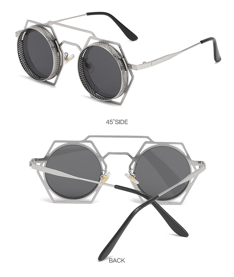 2023 New Style Fashion Punk Metal Frame UV400 Unisex Sunglasses