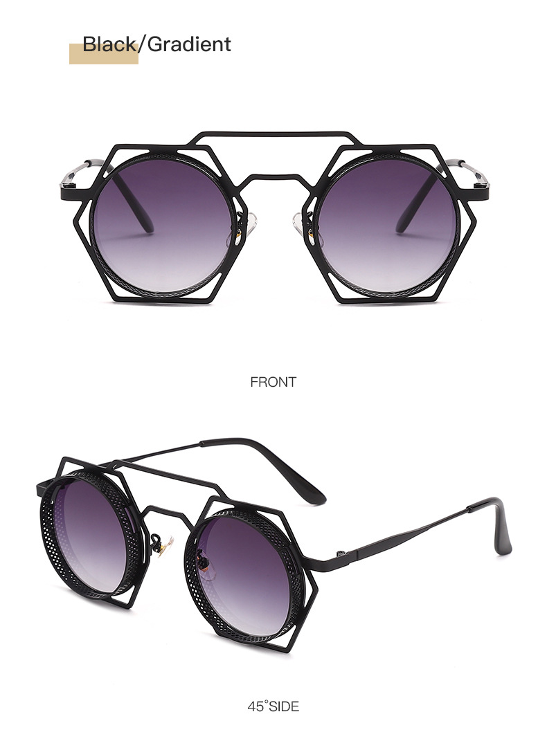 2023 New Style Fashion Punk Metal Frame UV400 Unisex Sunglasses