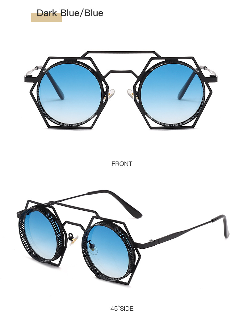 2023 New Style Fashion Punk Metal Frame UV400 Unisex Sunglasses