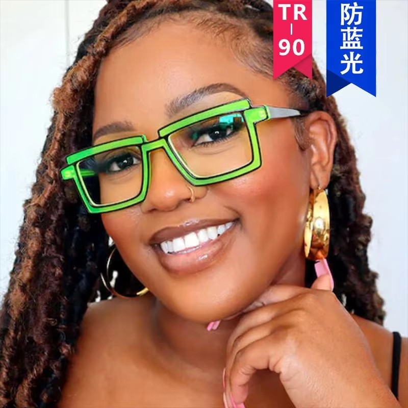 2023 High Quality Fashion Tr Glasses Anti Blue Light Glasses Women Retro Multi-color Matching Square Glasses Frame