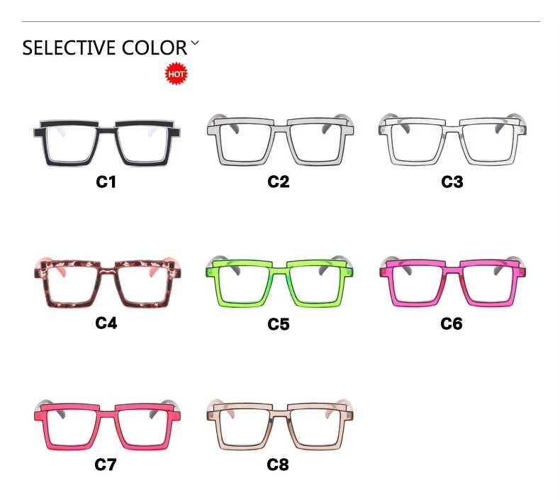 2023 High Quality Fashion Tr Glasses Anti Blue Light Glasses Women Retro Multi-color Matching Square Glasses Frame