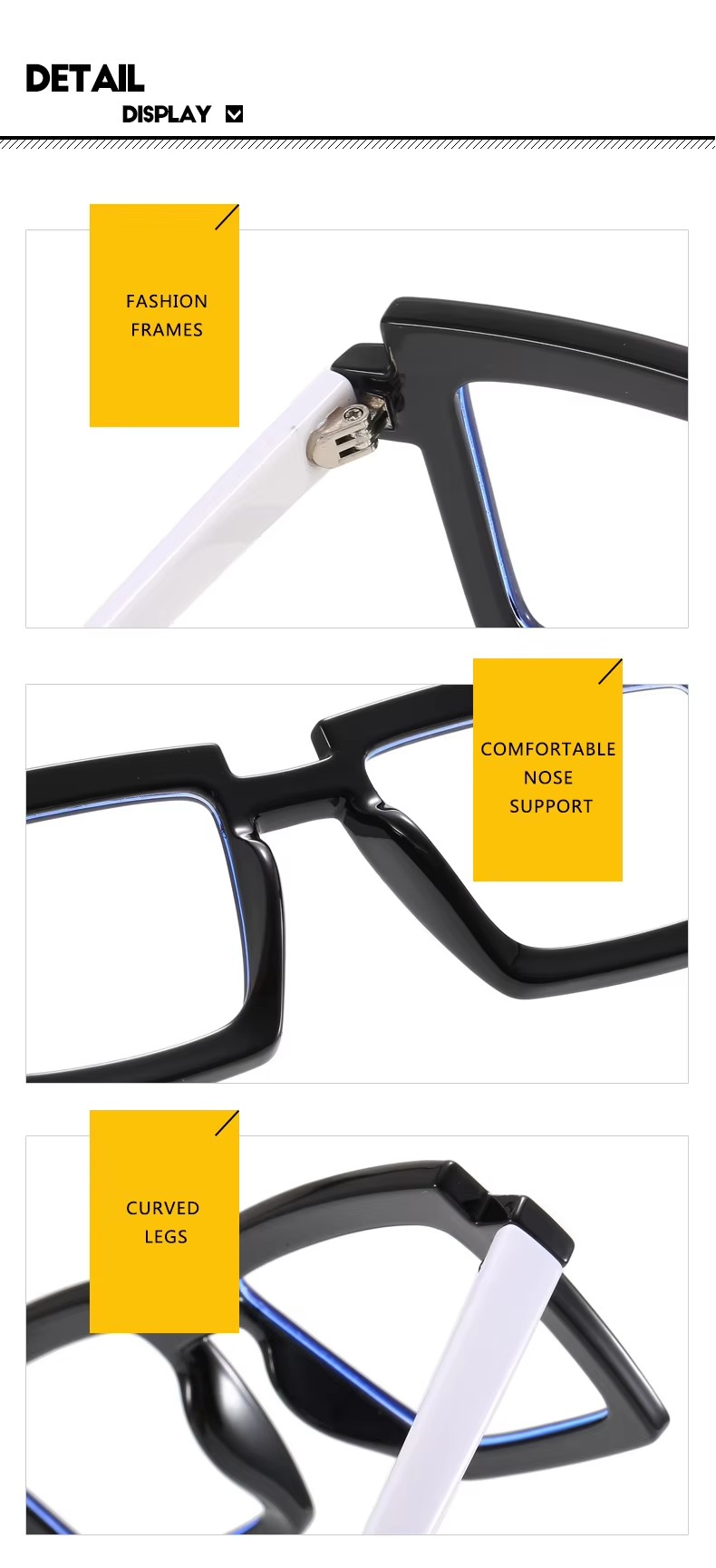 2023 High Quality Fashion Tr Glasses Anti Blue Light Glasses Women Retro Multi-color Matching Square Glasses Frame