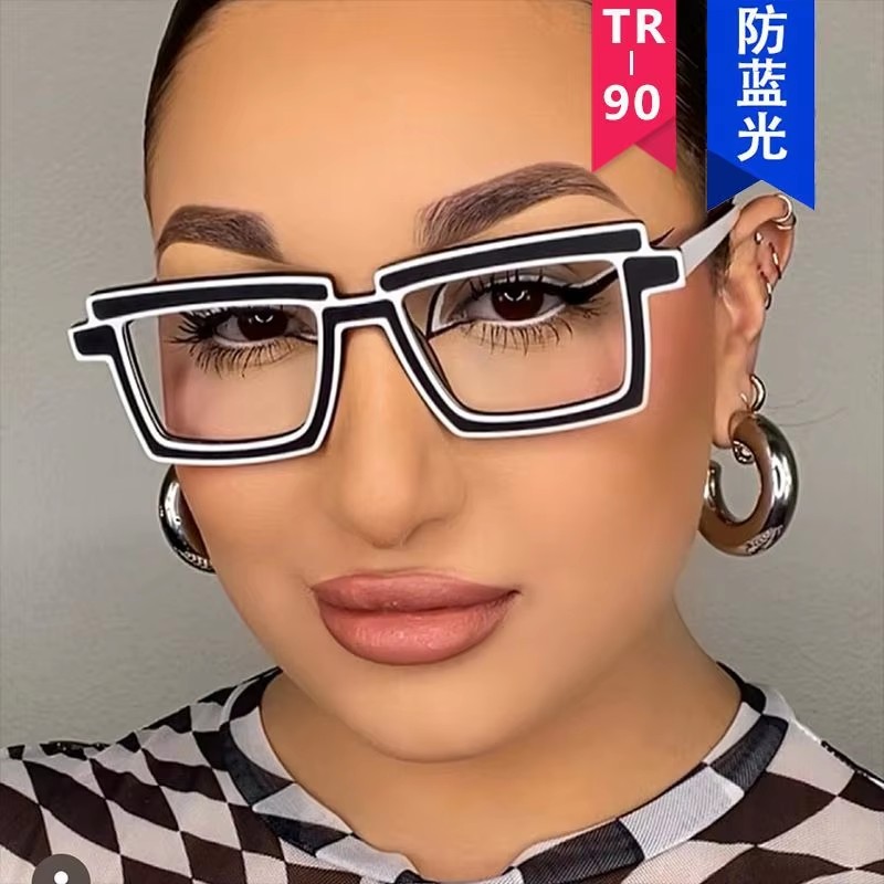 2023 High Quality Fashion Tr Glasses Anti Blue Light Glasses Women Retro Multi-color Matching Square Glasses Frame