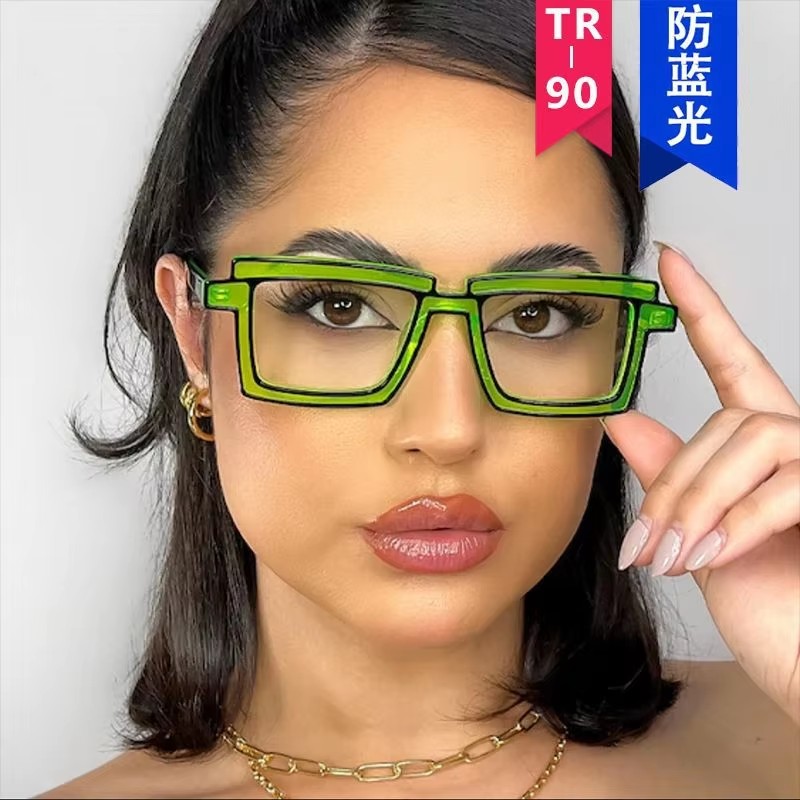 2023 High Quality Fashion Tr Glasses Anti Blue Light Glasses Women Retro Multi-color Matching Square Glasses Frame