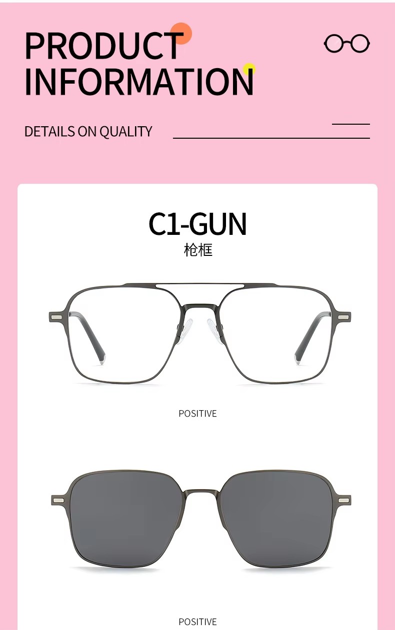 2023 New Fashion Double Bridge Sunglasses Women Three-in-one Pilot Driving Sun Glasses Men Square Hip Hop Shades