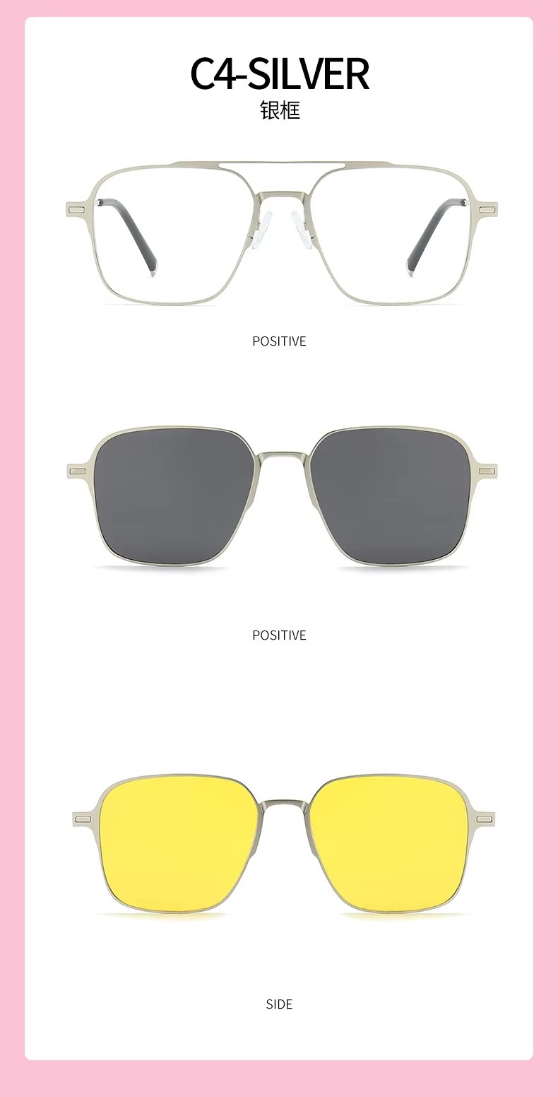 2023 New Fashion Double Bridge Sunglasses Women Three-in-one Pilot Driving Sun Glasses Men Square Hip Hop Shades