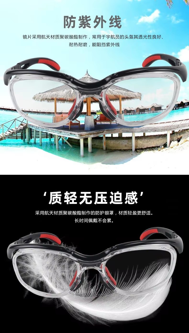 2023 New Fashion Oversized Square Safety Glasses Big Frame Anti Splash Anti Wind Anti Sand Anti Uv Glasses Unisex Women Men