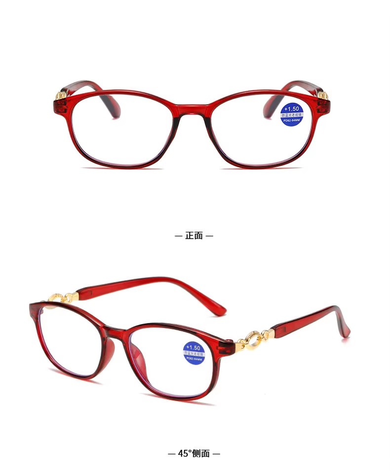 2023 New Fashion Trend Reading Glasses Full Frame Elderly Mirror Metal Reading Glasses Anti-blue Reading Glasses