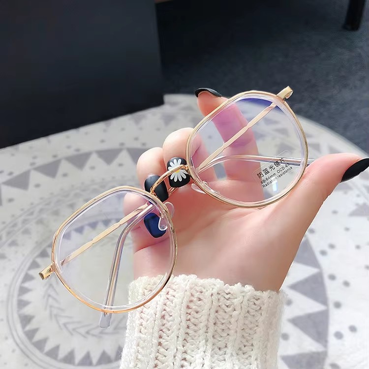 2023 New Fashion Trend Round Frame Optical Anti Blue Light Glasses Unisex Ins Style Optical Frames Latest Model