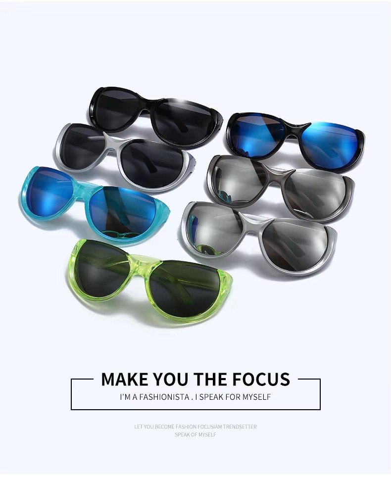 2023 New Fashion Wrap Round High Street Sunglasses Vintage Y2k New Jeans Sun Glasses For Men Women Outdoor Sports Shades