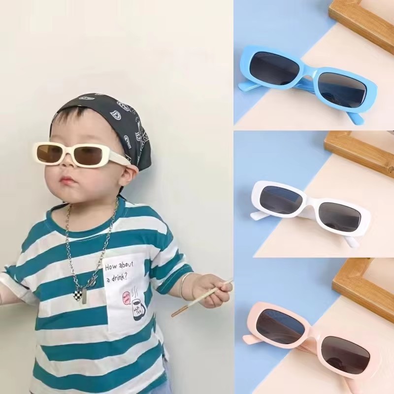 2023 New Retro Square Kids Sunglasses Parent-child Fashion Candy Color Glasses Cute Small Frame Baby Eyewear