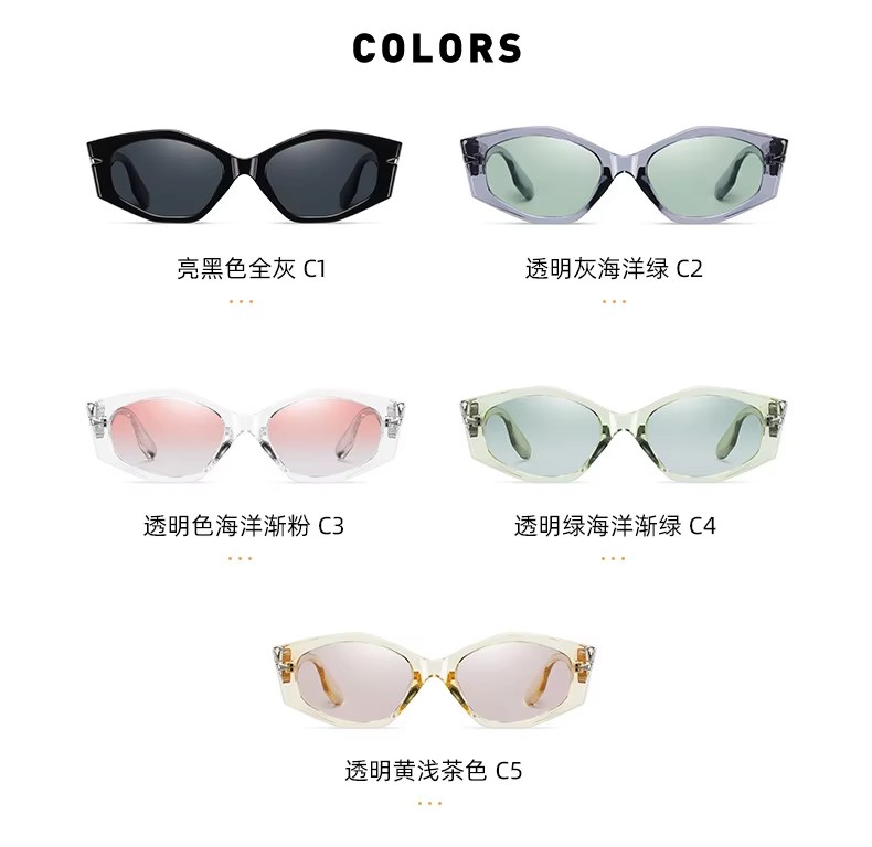 2023 New Tr90 Polarized Light Uv400 Protection Frame Shades Retro Fashion Private Label Luxury Irregular Thick Black Sunglasses