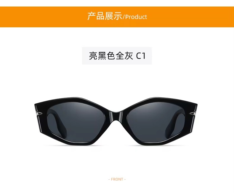 2023 New Tr90 Polarized Light Uv400 Protection Frame Shades Retro Fashion Private Label Luxury Irregular Thick Black Sunglasses