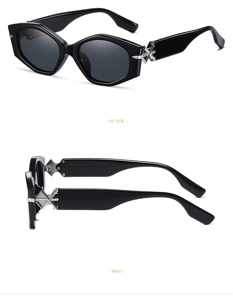 2023 New Tr90 Polarized Light Uv400 Protection Frame Shades Retro Fashion Private Label Luxury Irregular Thick Black Sunglasses