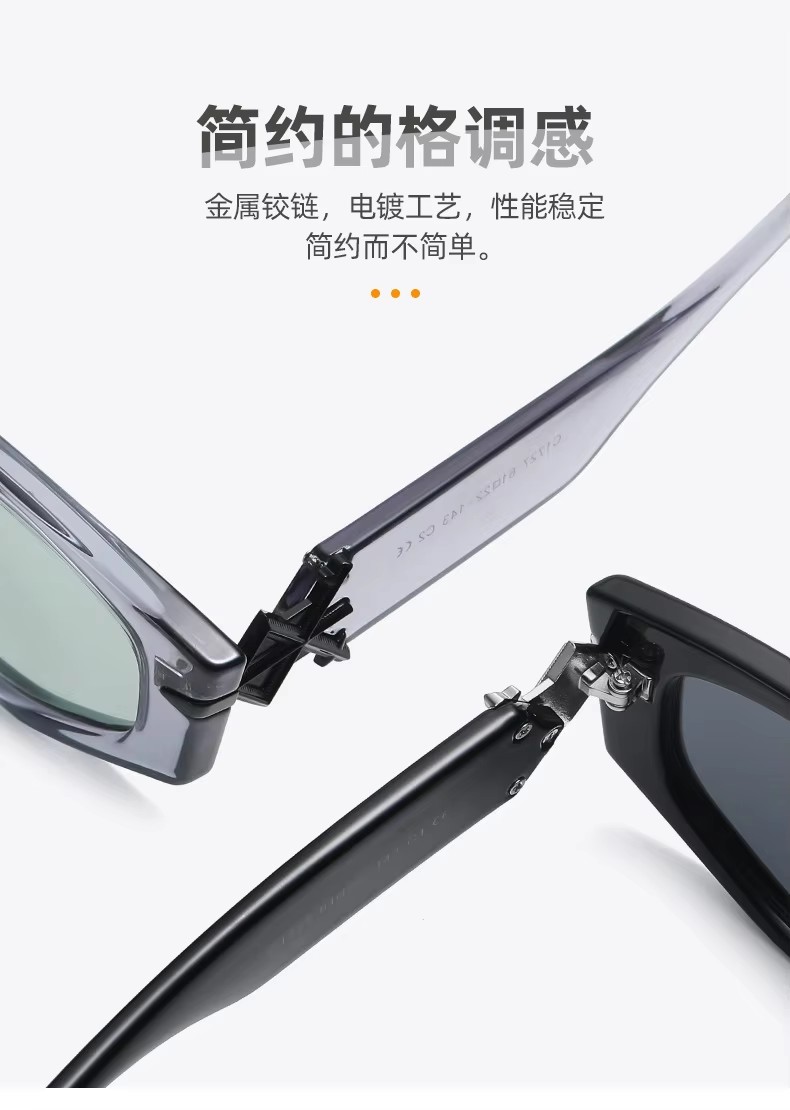 2023 New Tr90 Polarized Light Uv400 Protection Frame Shades Retro Fashion Private Label Luxury Irregular Thick Black Sunglasses