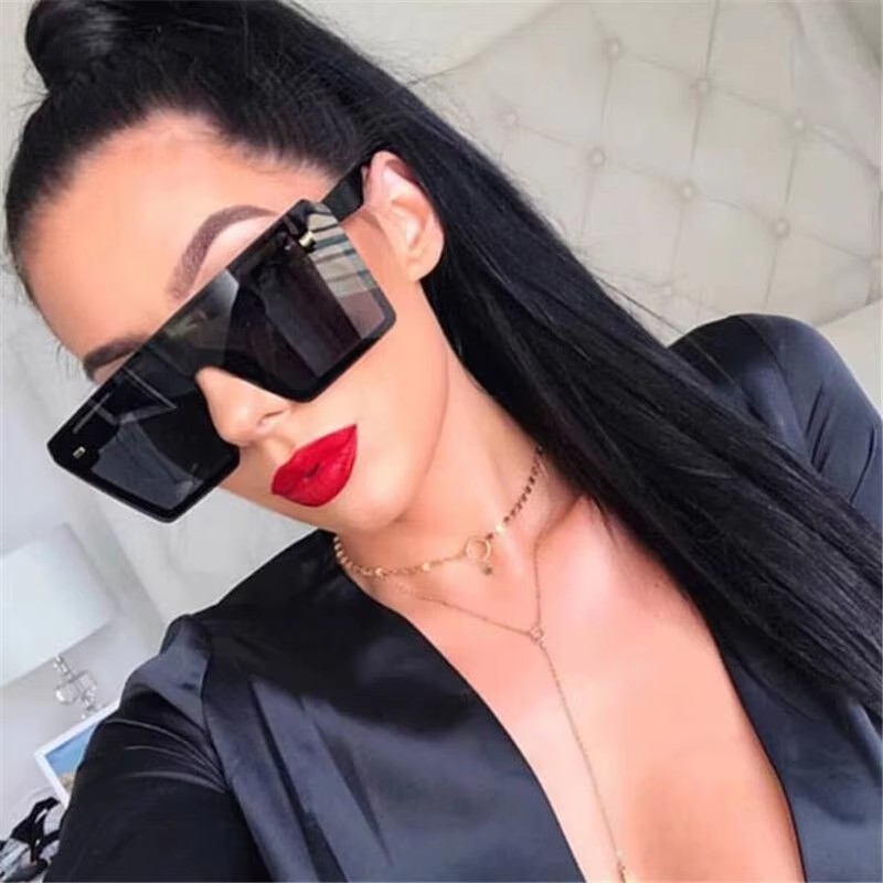 2023 Retro Oversized Square Sunglasses Rice Nail Sunglasses All-in-one Fashion Shades Vintage One Piece Lens Women Sunglasses