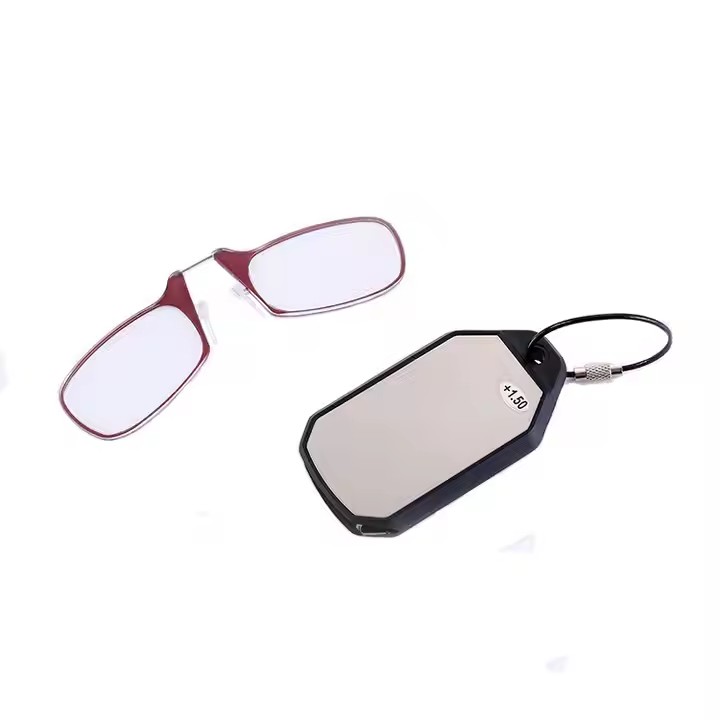 2023 Small Reading Glasses Box Portable Glasses Oval Face Anti-blu-ray Frame Light Weight Unisex Ready Mini Clip On Nose Glasses