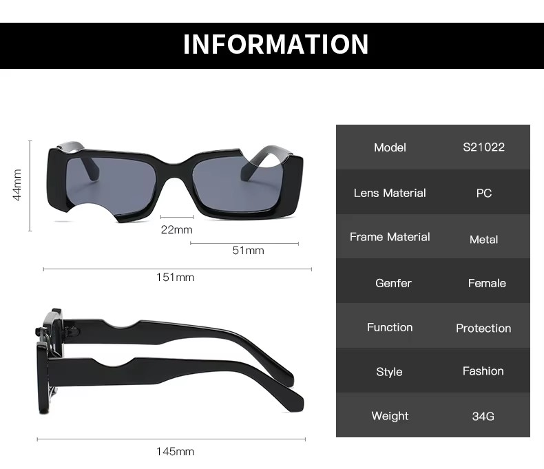 2024 New Arrival Rectangular Off Sunglasses For Man Woman Unisex Off Polarized Whit Sunglasses