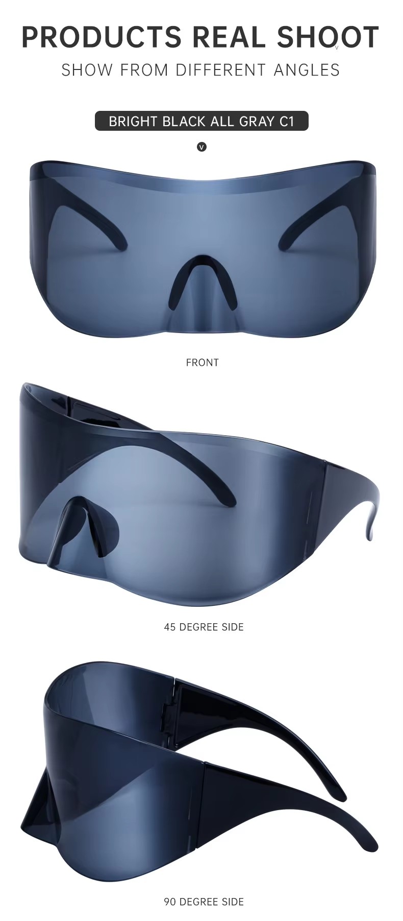 2024 New Integrated Large Frame Sunglasses For Men And Women Sports Cycling Windproof Sunglasses