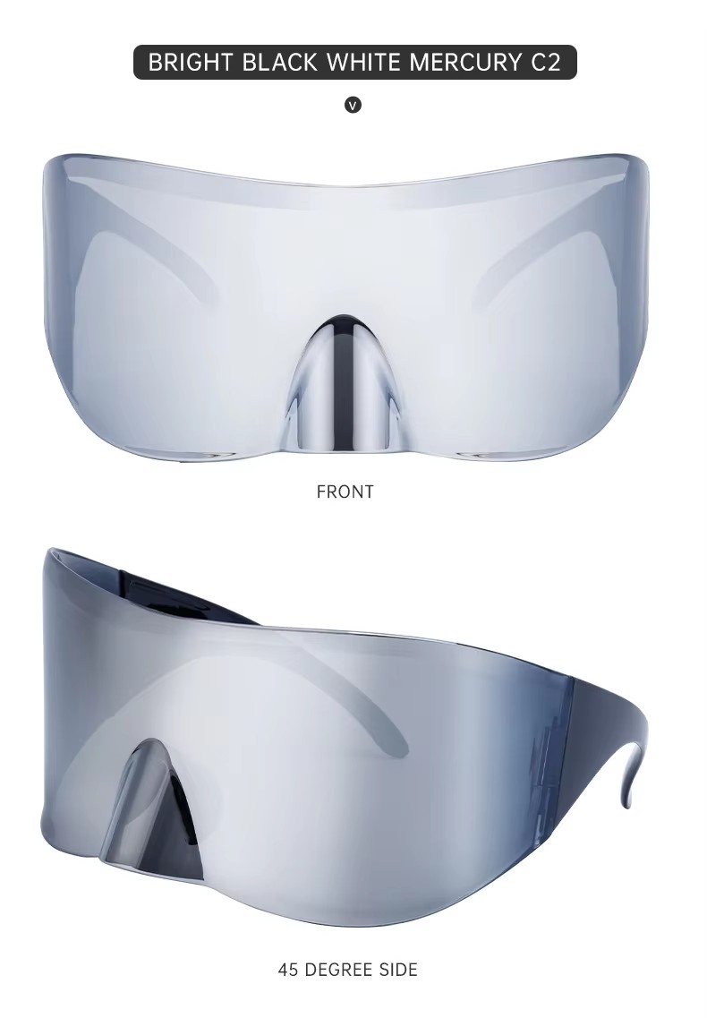 2024 New Integrated Large Frame Sunglasses For Men And Women Sports Cycling Windproof Sunglasses