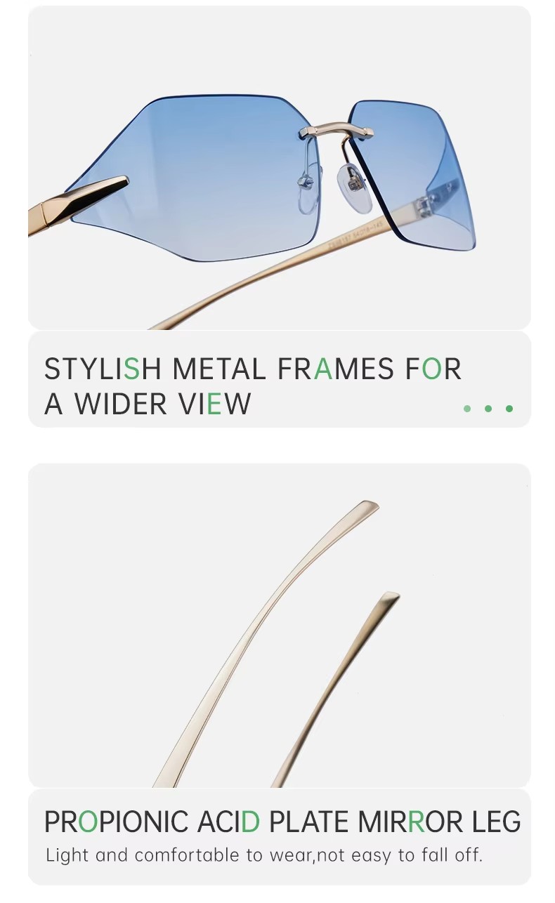 2024 New Men Women Sunglasses Framed Sunglasses Rimless Sunglasses