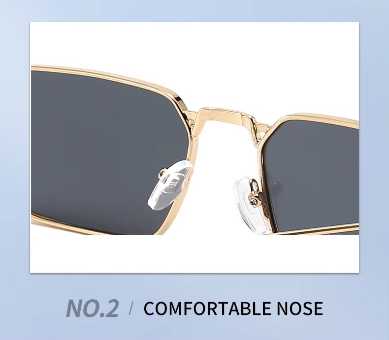 2024 Square Frame Men's Sunglasses Steampunk Sunglasses Women's Fashion Trend Metal Sunglasses